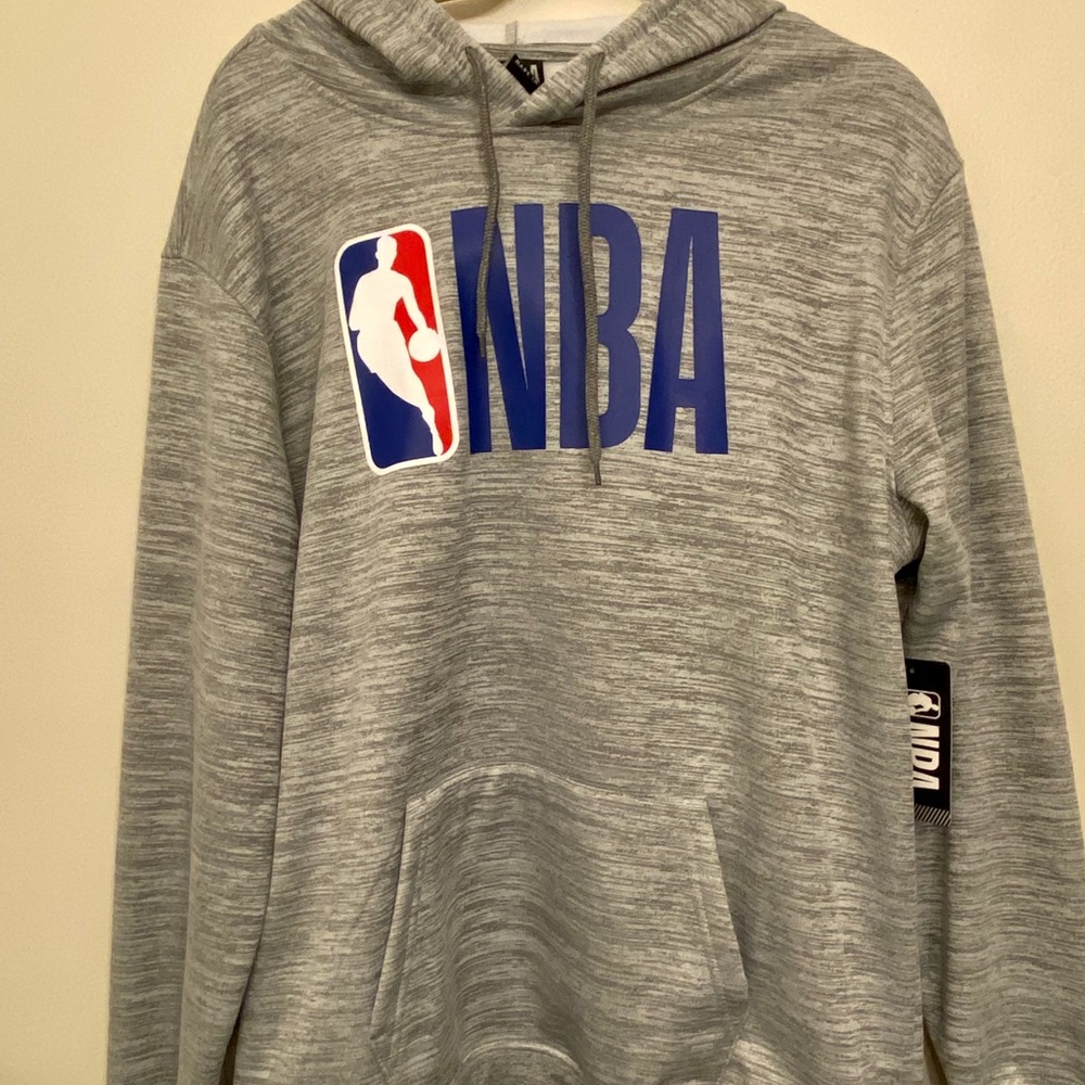 NEW NBA Mens Sz L Chenille Logo Heathere